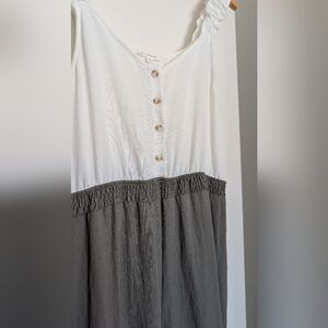 Blu Pepper White and Green Jumpsuit Romper Women's Medium